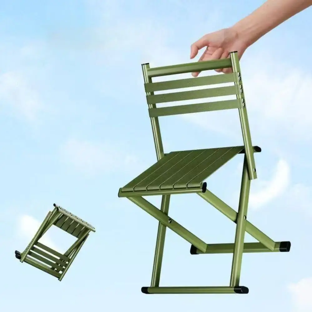 Portable Use Metal Folding Stool Small Size Dual-Purpose Thick Chair Folding Design Fishing Stool Fishing