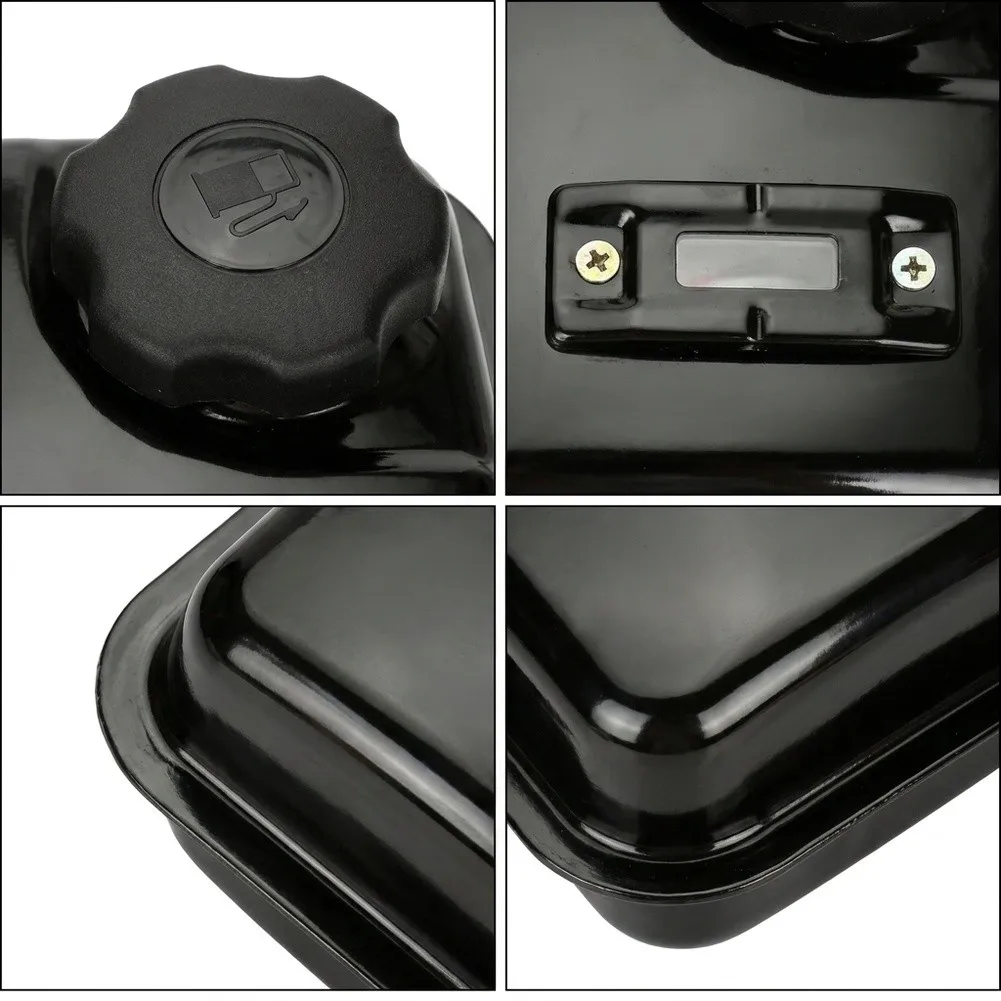 Threaded Neck Tank Fuel Tank With Gauge Robust Metal Construction Threaded Neck Design Optimized Fuel Flow Black