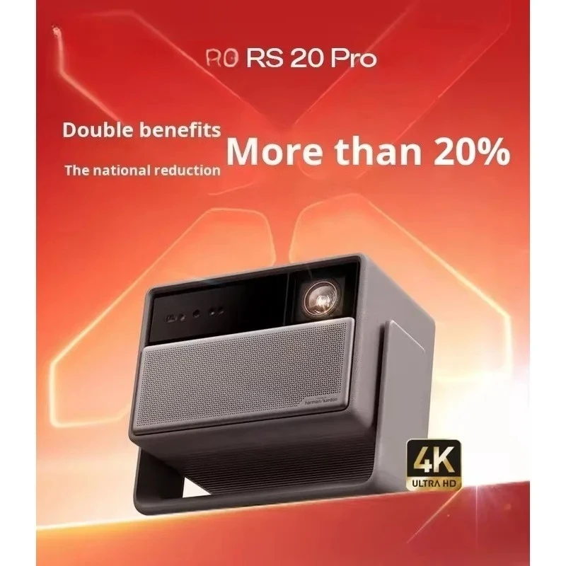 New RS 20 Pro 4K UHD Three-Color  Projector, Android 11 Home Theater, 3000 ISO Lumens, 10000:1 Contrast, 3D Ready