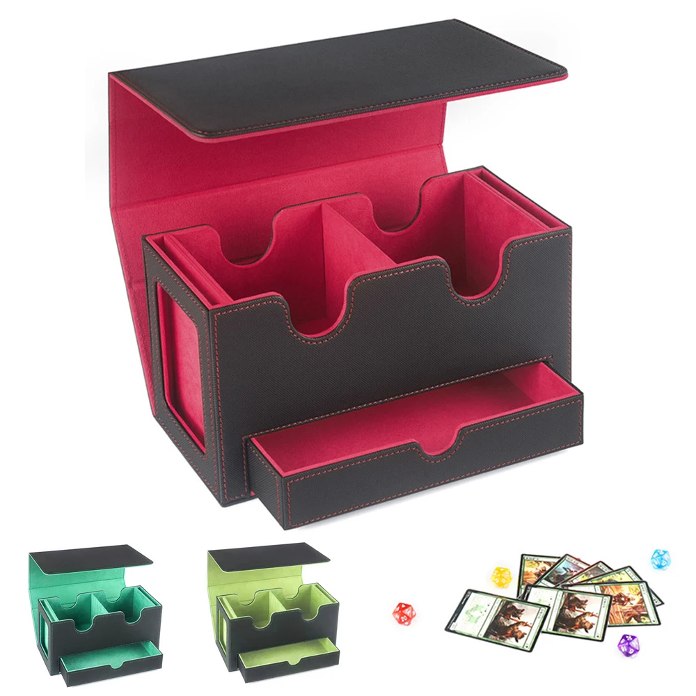 

1Pc Storage Box For Trading Cards PU Leather Commander Card Deck Case Magnetic Closure Card Holder Fits for Magic Game Cards