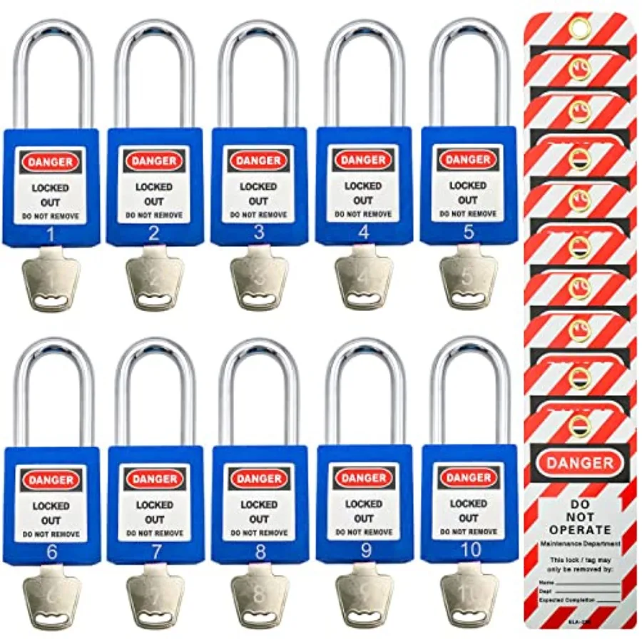 

Lockout Tagout Locks, Safety Padlocks, Loto Keyed Differently Lock Out Tag Out Device Plastic with Lockout TagOut Tags