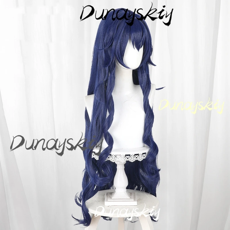 Anime 100 Kanojo Yoshimoto Shizuka Parrucca Cosplay Blu Scuro Capelli Lunghi Donne Ragazze Giochi di ruolo Puntelli Coser Accessorio Parrucca Personalizzata