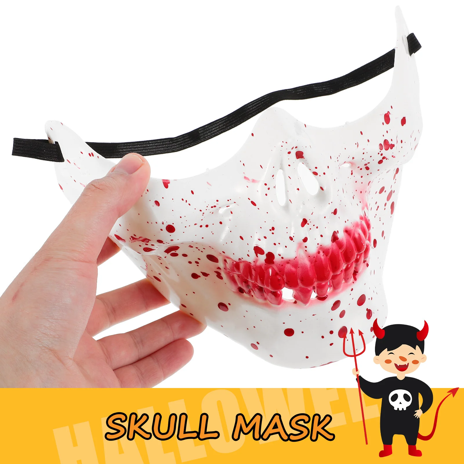 قناع نصف وجه جمجمة واقعي للهالوين، قناع تنكر للحفلات التنكرية، قناع رعب مخيف للرجال والنساء #2