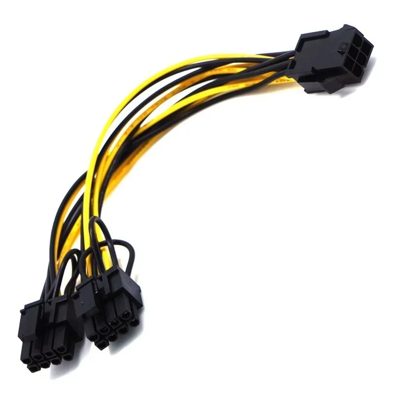 

PCI-E 6-pin To Dual 6+2-pin (6-pin/8-pin) Power Splitter Cable Graphics Card PCIE PCI Express 6Pin To Dual 8Pin Power Cable