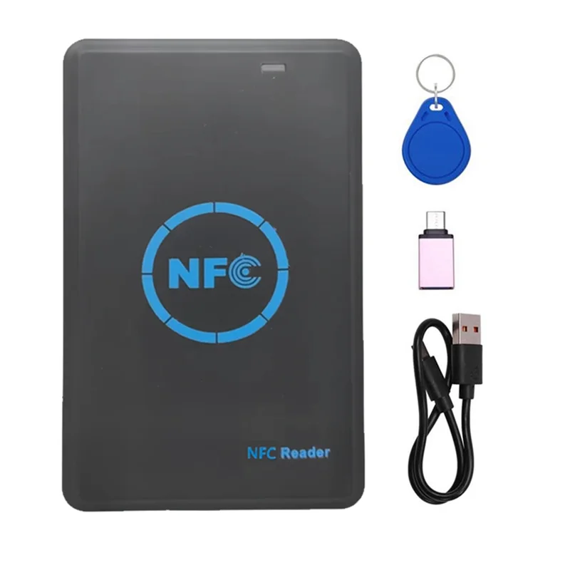 

5-Band NFC Smart Chip Reader/Writer+ 1X CUID Keychain 125K 13.56M HID Copier Duplicator Tag Clone ID IC Keychain Key Copy