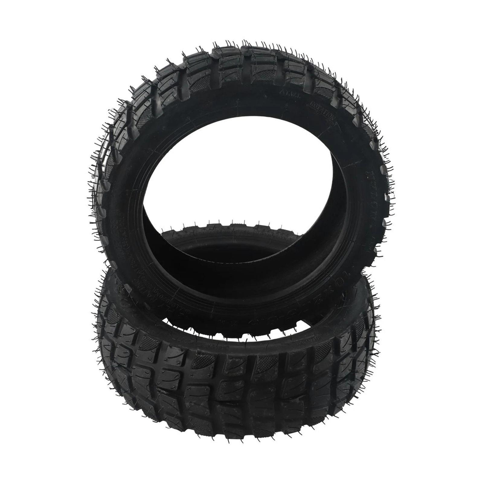 Rubber-based 10 inch scooter tire supporting both 10x2.70-6.5 and 10x2.75-6.5 fitments for off-road use on private property only