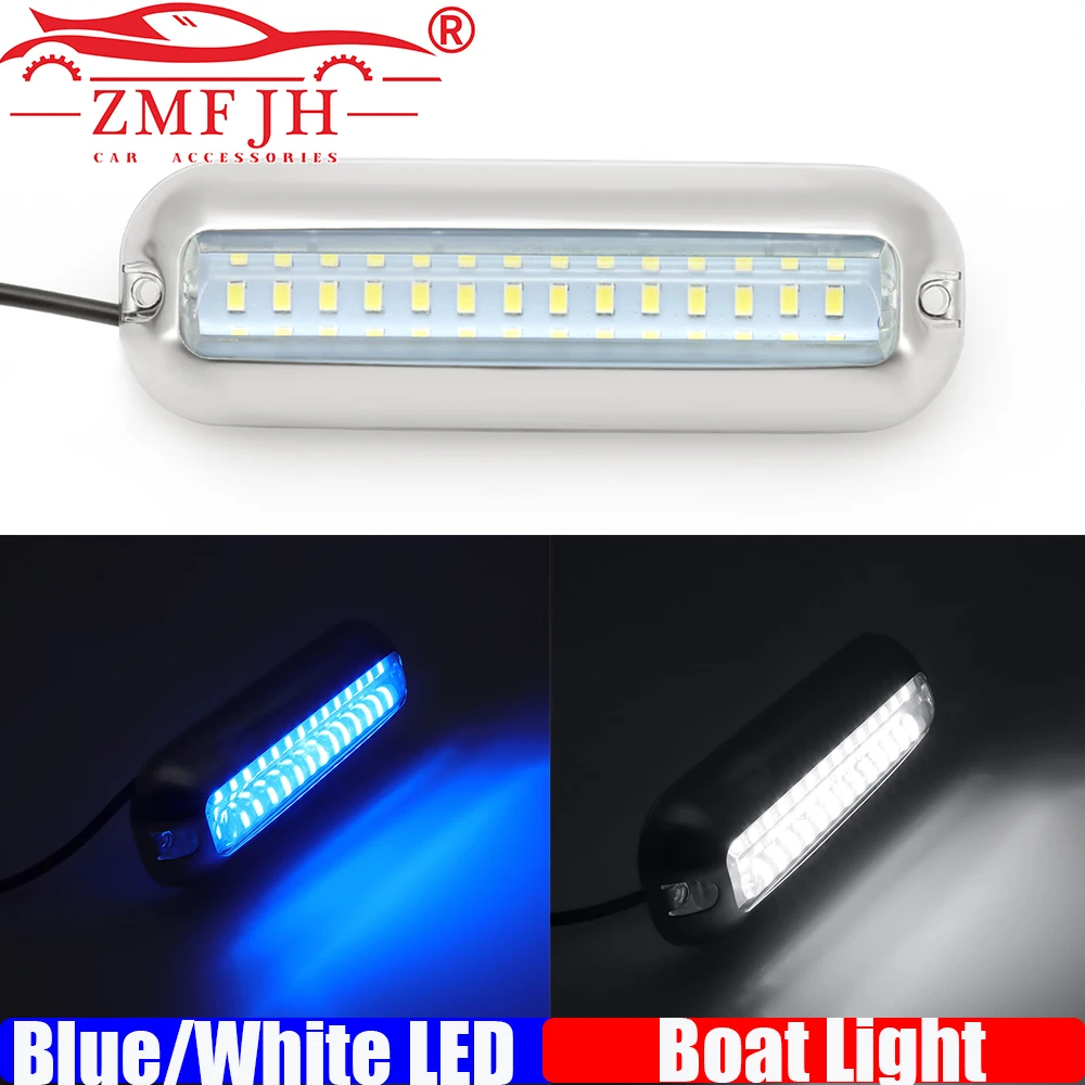 

ZMFJH синий, белый светодиодный водонепроницаемый светодиодный светильник для морской лодки, подводный понтон, транцевая лампа, яхта, кабина, палуба, задние фонари, аксессуары