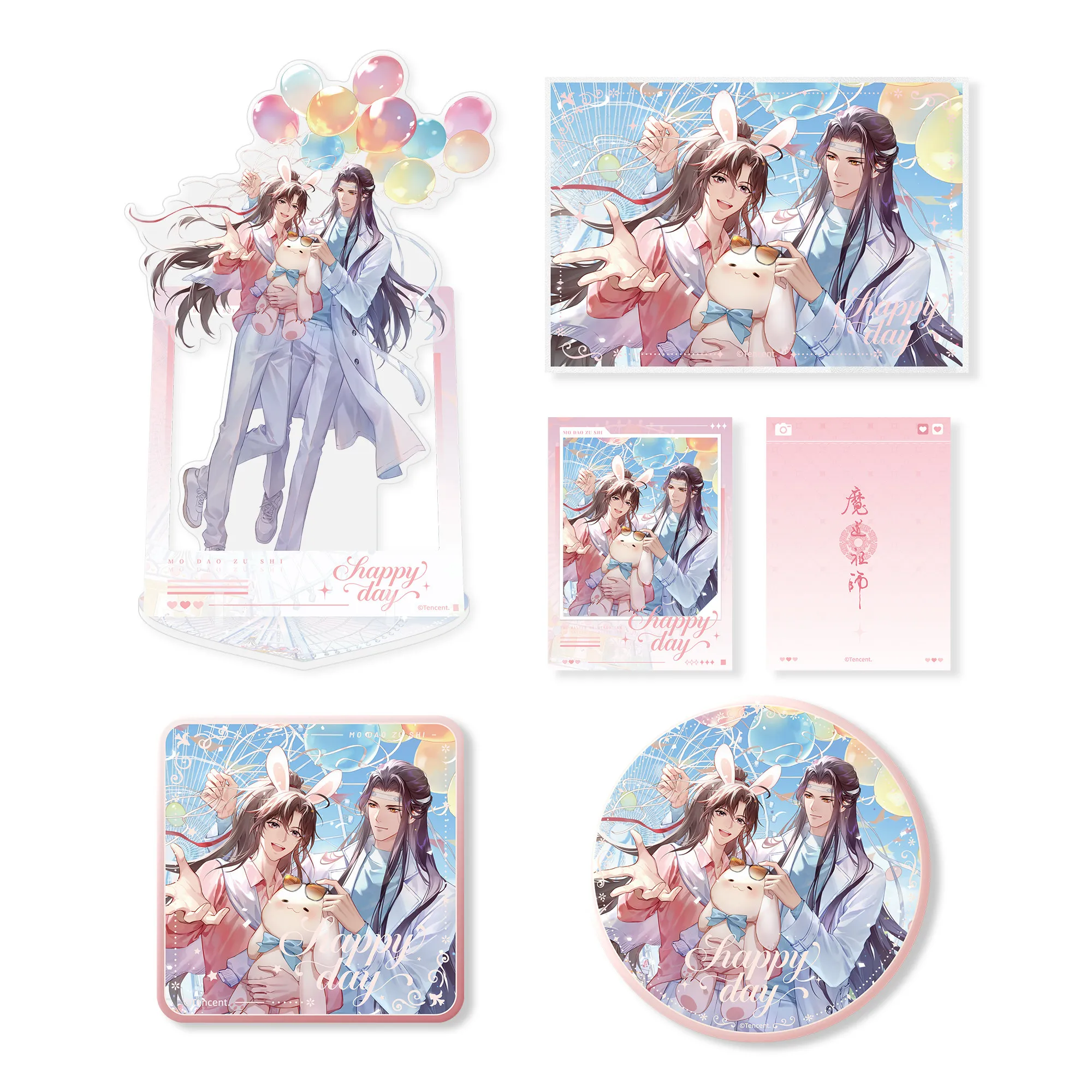 Set de Insignias Acrílicas Originales de Mo Dao Zu Shi, Wei Wuxian, Lan Wangji, Colección de Papel de Color de Anime, Decoración de Escritorio, Regalo para Fanáticos