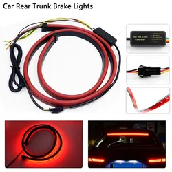 100/90cm Additional Stop Signal Tape Car Rear Flexible Brake Lights Multi-mode Trunk Tail Warning Lamp Waterproof LED Strip 12V