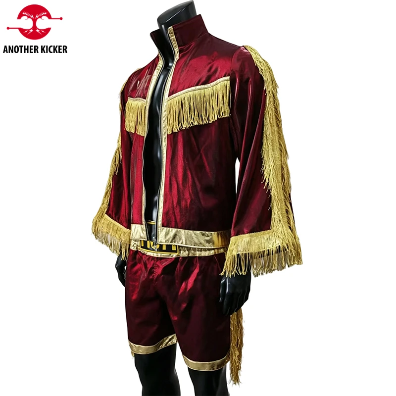 Wide Sleeves Boxing Entrance Robe & Shorts Set Professional Fight Wear for MMA Boxing Muay Thai Kickboxing Training Competition