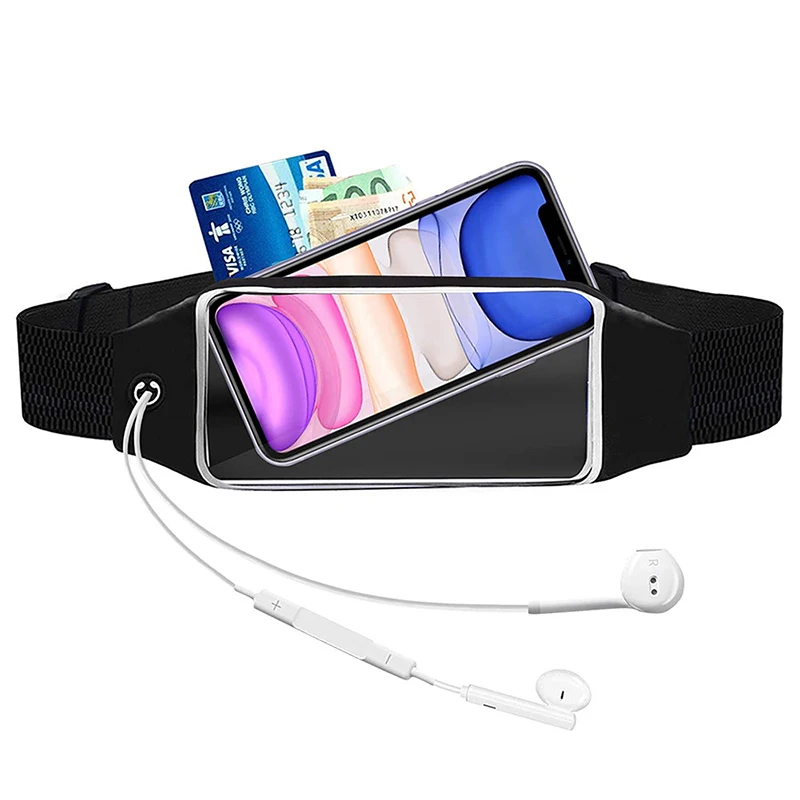 HAISSKY Touch Screen Running Sport Waist Belt Bag Men Women Outdoor Fitness Work Out Elastic Fany Waist Pack Phone Storage Pouch