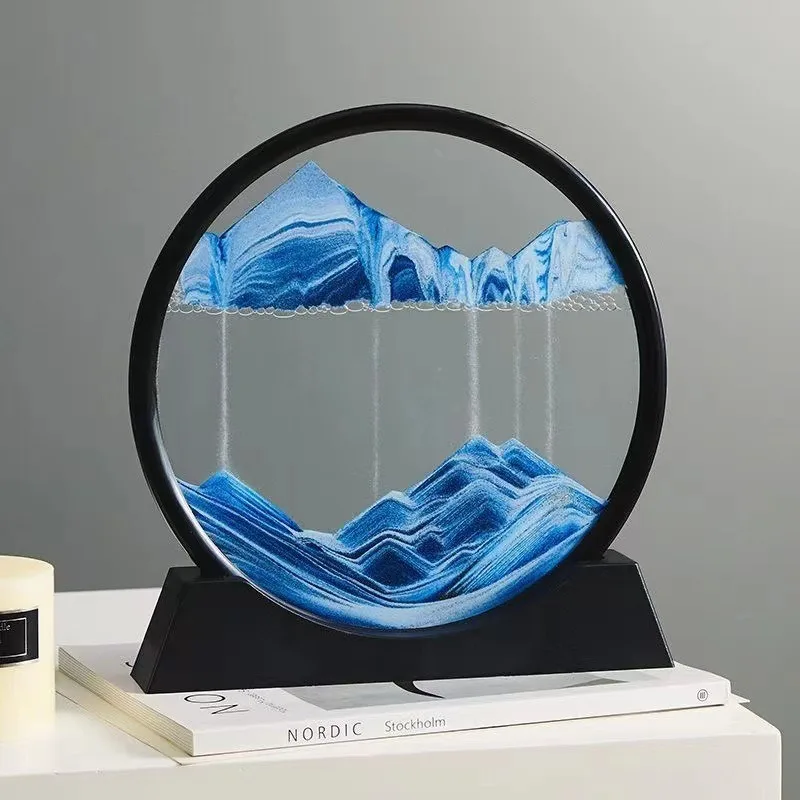 

3d Quicksand Painting Creative Living Room Crafts Ornaments Hourglass Painting Dynamic Scene Decoration Home Miniatures Gift