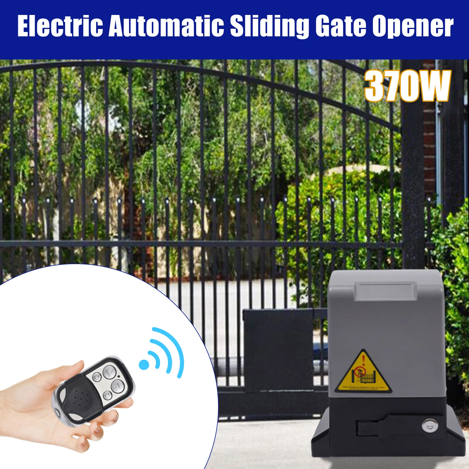 Motor Gate automatic Door Operator Sliding Gate Opener &370W 600kg Fernbedienung