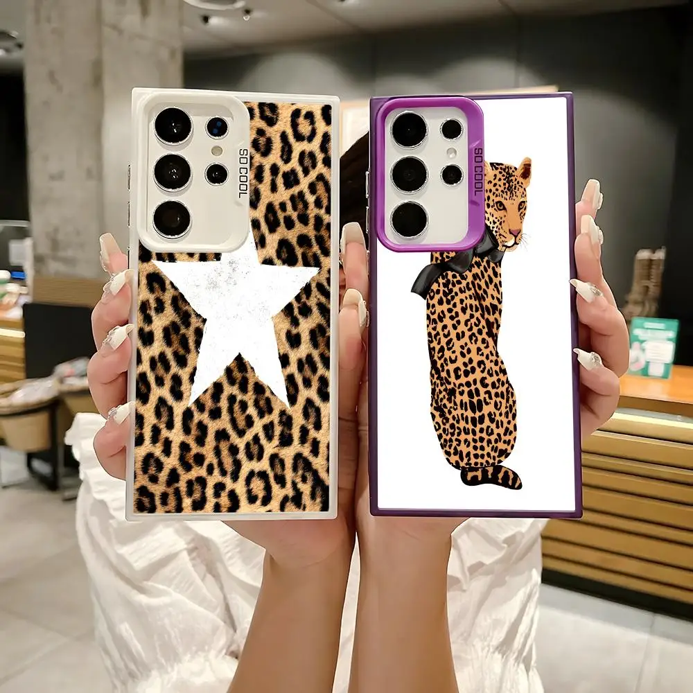 ليوبارد طباعة البلياردو الفن قضية الهاتف لسامسونج غالاكسي S25 حافة S24 S23 S22 S21 S20 الترا فوندا سيليكون ملون فضي #2