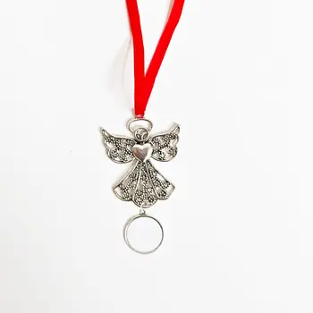 20 ks/lot sublimačních prázdných vánočních ozdob s andělskými křídly a červeným lanem na vánoční dekoraci stromečku 10 nejlepší prodej velkoobchodní sublimační polotovary - №2