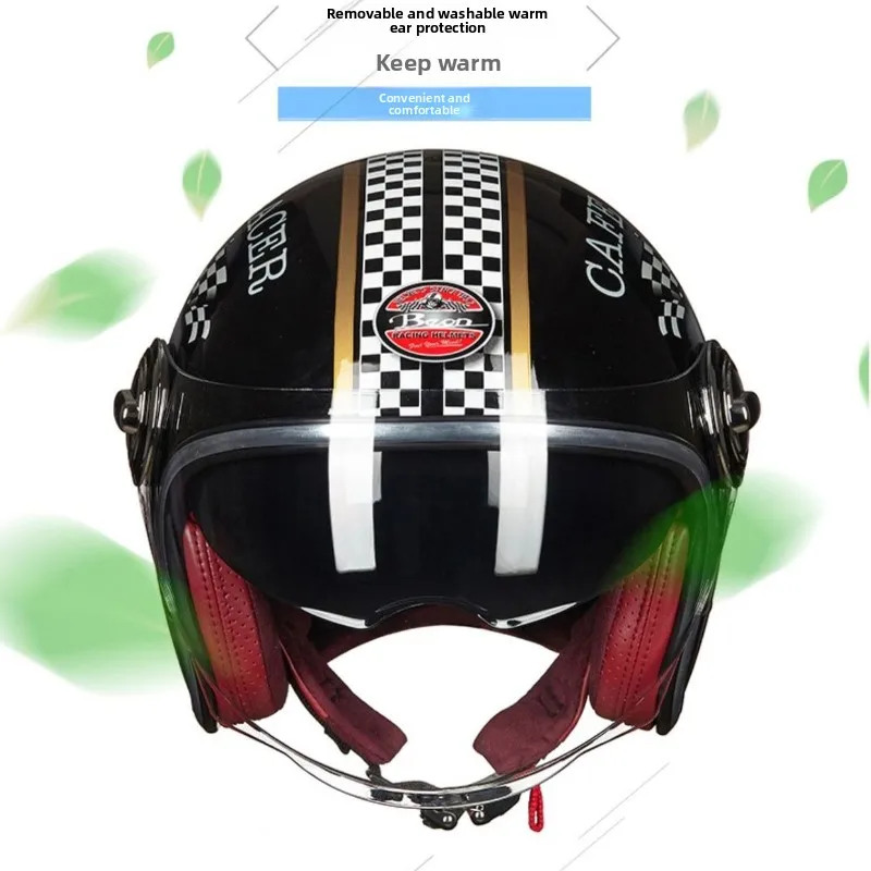 BEON B108A Vintage Motorcycle Helmet Beon 3/4 Open Face Helmets Motocross Casque Moto Casque Capacete Retro Casco view 3