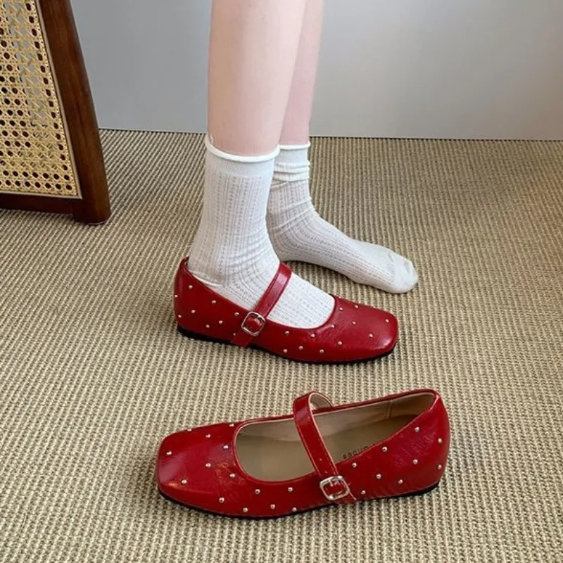 

Women's Gentle Vibe Ballet-Inspired Flat Shoes with One Buckle Square Toe and Lift Insole for 2026 Early Spring New Arrivals