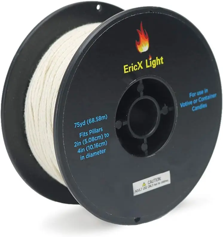 

225ft Cotton Zinc Core Candle Wicks for Votive & Container Candles, 2mm Dia