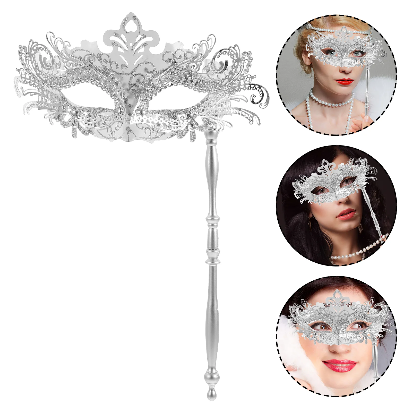 Maske Maskerade Handheld Kostüm Party Halloween Schmiedeeisen Kunststoff Masken Frauen