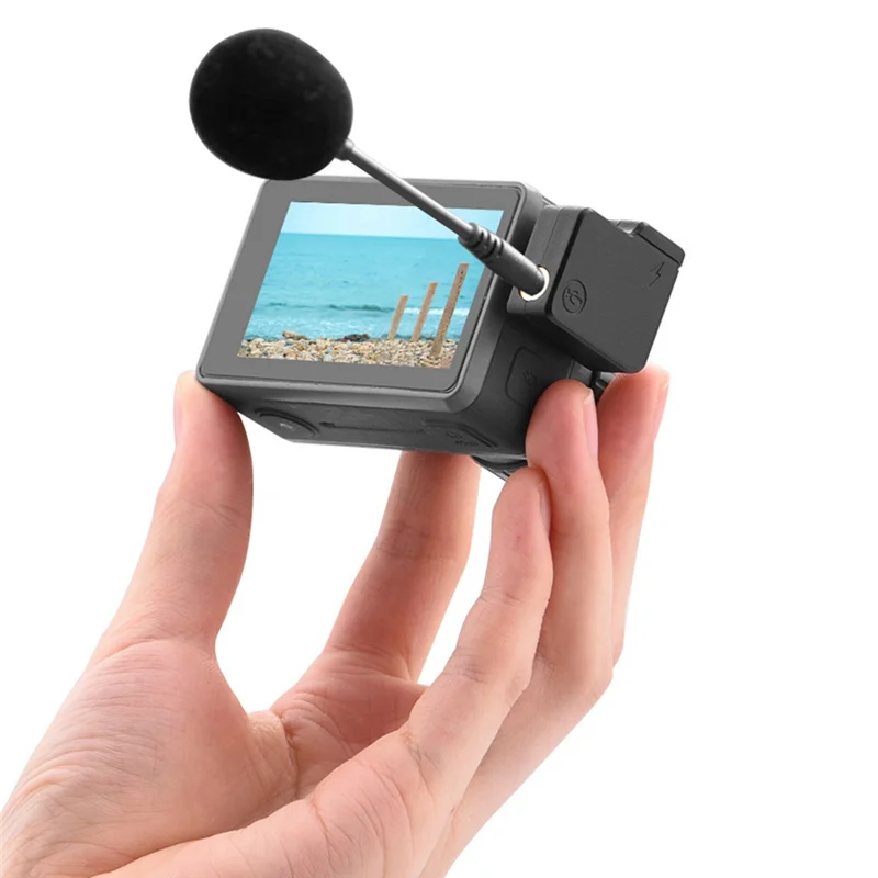 محول ميكروفون B27B محول ميكروفون DJI Osmo Action يعزز جودة الصوت أثناء الشحن المزدوج 3.5 مم USB-C