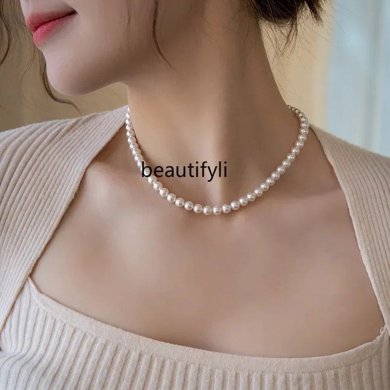 Zhengyuan strong light pearl necklace women's long sweater sweater chain new light luxury premium neck chain