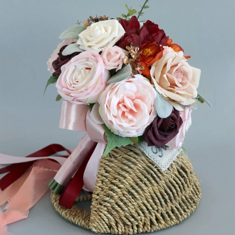 

Свадебные букеты для невесты Церковный свадебный букет Цветочный свадебный букет Искусственные цветы Декор ко Дню святого 15UB