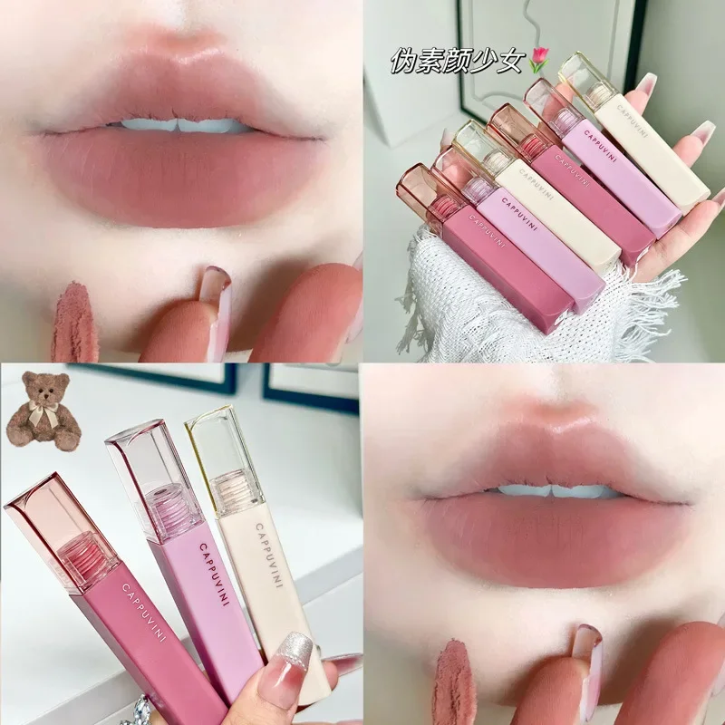 Cappuvini Matte Velvet Art Mist Lip Mud Summer Lip Glaze Matte witte lippenstift