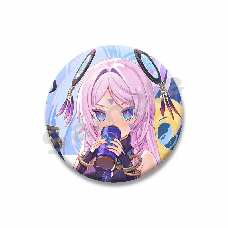 게임 Genshin Impact 에나멜 핀 애니메이션 Citlali 그림 버튼 배지 Tinplate 스냅인 브로치 가방 의류 액세서리 친구 선물