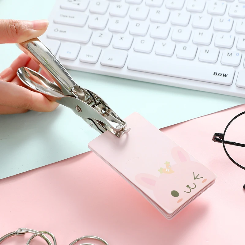 Handheld Metal 6mm Pore Diameter Punch Pliers Single Hole Puncher Hand Paper Scrapbooking Punches 1-8 Pages Paper Hole Puncher