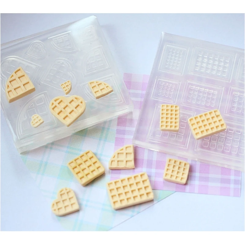 Mini Double Sided Waffle Shape Silicone Mold Cheese Chocolate Fondant Cookie Molds Pudding Cake Dessert Baking Supplies