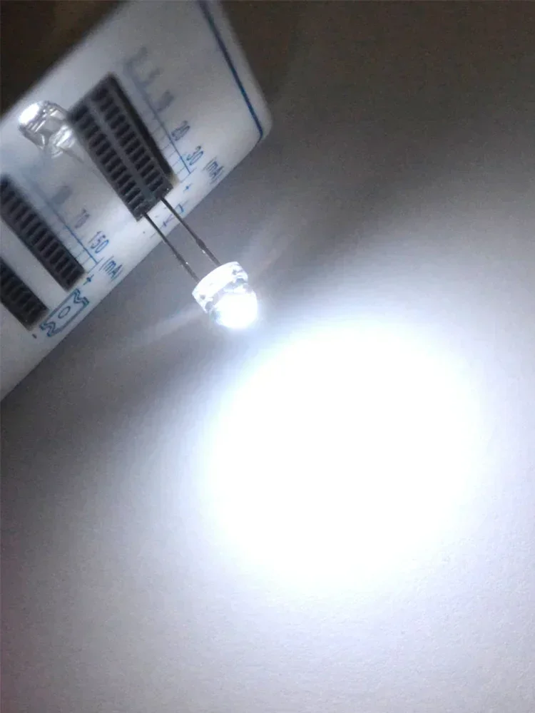 Ampoule grand Angle F5 5mm 3V, 100/500/1000 pièces, chapeau de paille à Insertion directe, Diodes électroluminescentes claires à l'eau, Ultra lumineuses, blanc, bleu, jaune