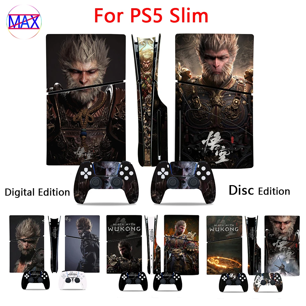 

Black Myth Wukong Skin Cover Sticker For PS5 Slim Decal Protective Film Anti-Scratch For PlayStation 5 Slim Disc/Digital Edition