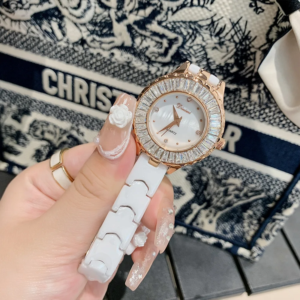 Elegant Women'S Watch, Fashionable And Exquisite Watch Ceramic Strap Quartz Women'S Wristwatch High Quality Watch, Unique Watch.