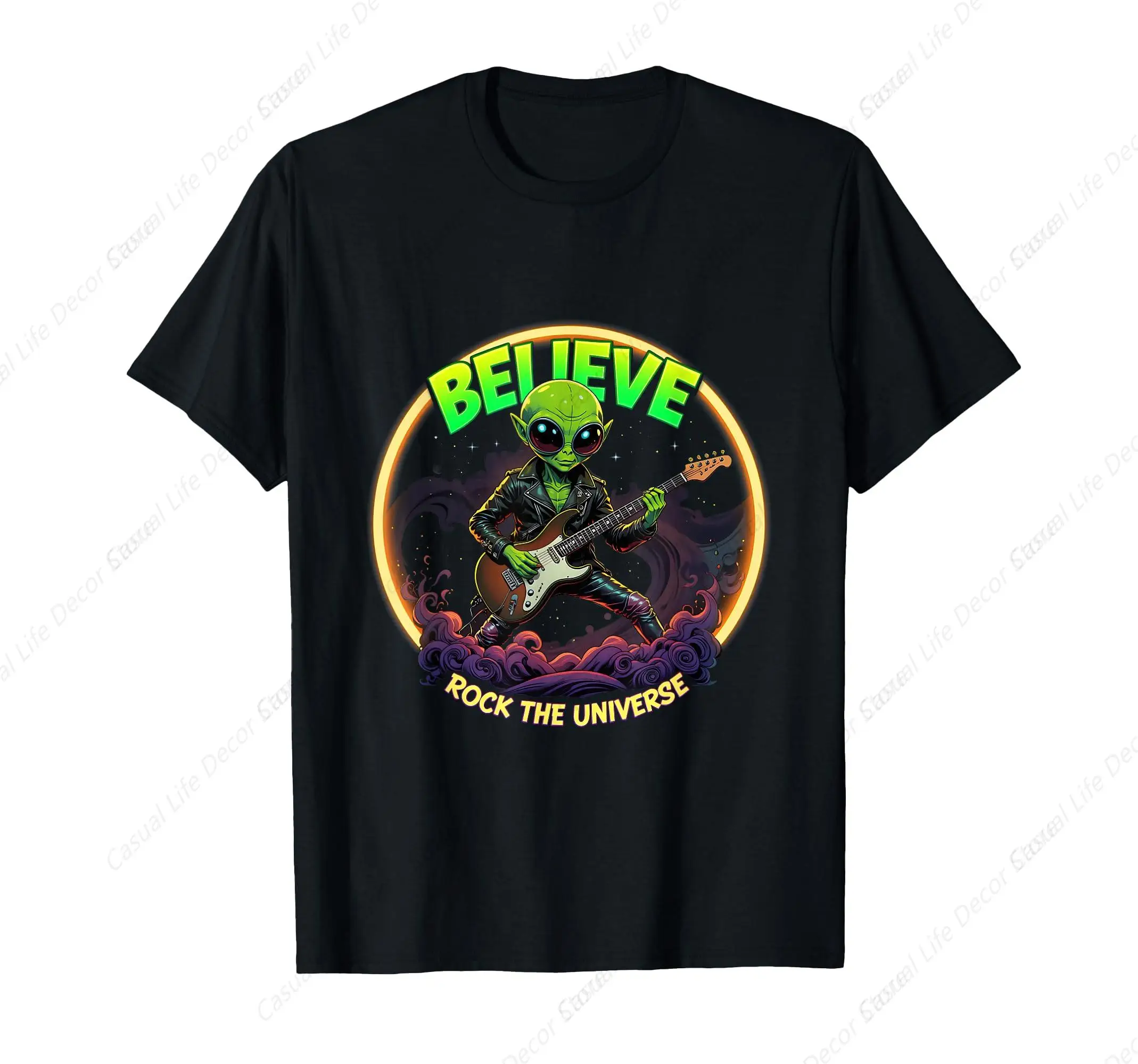 

Believe Alien Rock the Universe Art Space Lovers Graphic T-Shirt