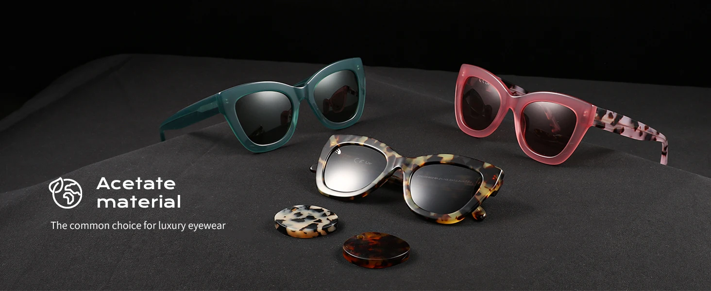 ZENOTTIC Handgefertigte polarisierte Sonnenbrille aus Acetat, modischer quadratischer Schatten, UV400-Schutz, Sonnenbrille für Damen – Detail 3