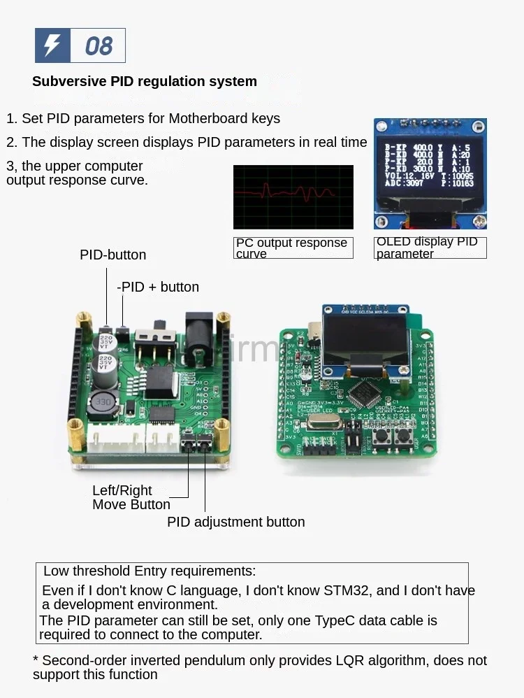 Arduino STM32 Pendolo invertito a linea retta Pendolo invertito di primo stadio, pendolo in avanti Pid Simulink automatico