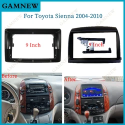 9-calowa rama samochodowa Adapter Fascia Canbus Box Dekoder Android Radio Dash Fitting Panel Kit Dla Toyota Sienna 2004-2010