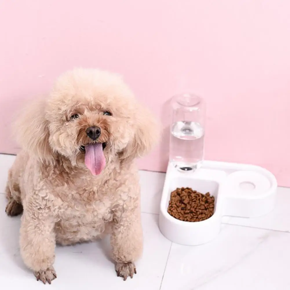 Corner Pet Bowl Automatic Pet Drinking Bowl with Splash Guard Heart-shaped Wet Dry Food Dish Multi-functional Cat Dog Feeding