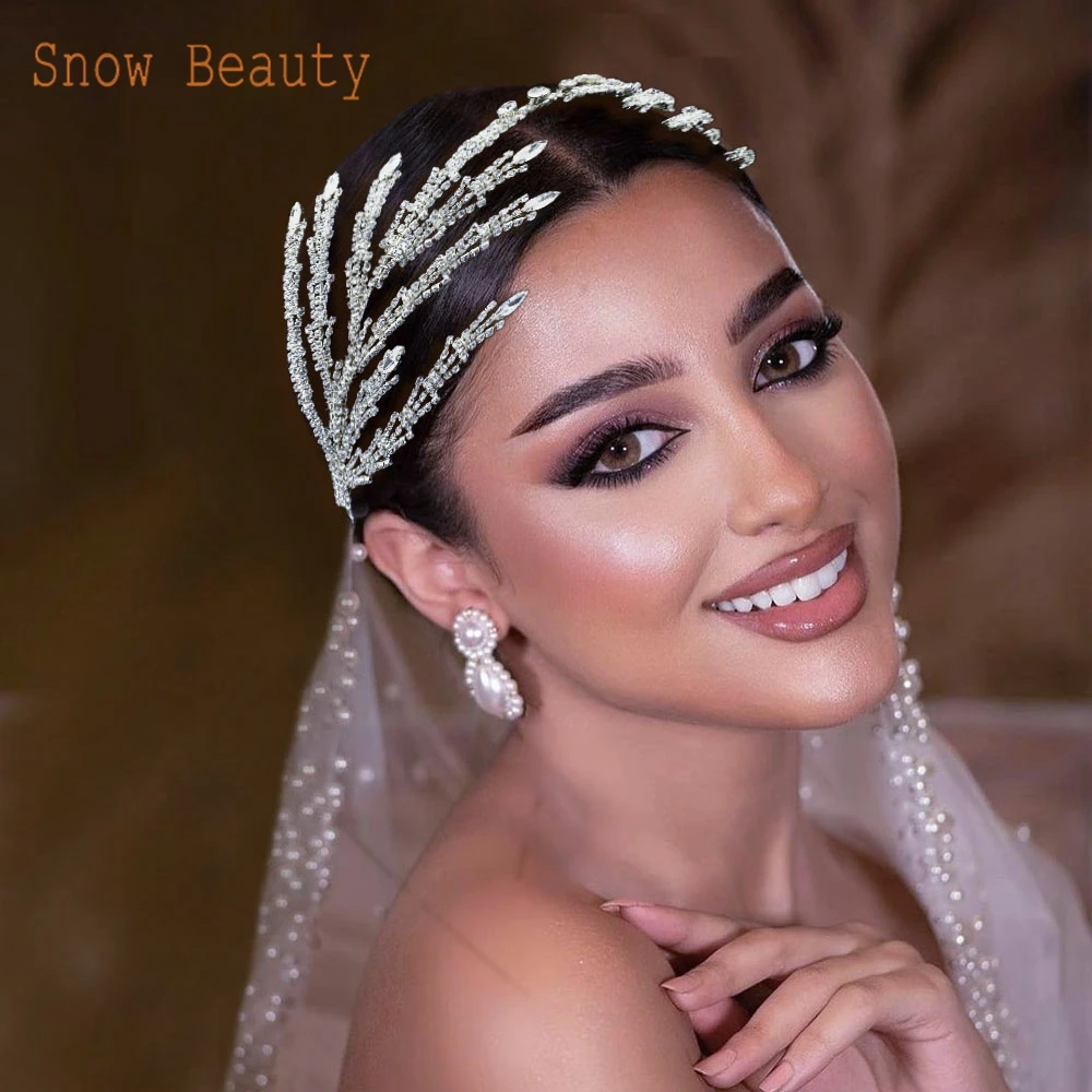 DZ019 الفضة الزفاف Headbands اليدوية كريستال العروس تيجان حجر الراين حزب الشعر مجوهرات اكسسوارات اليدوية النساء رئيس هوب