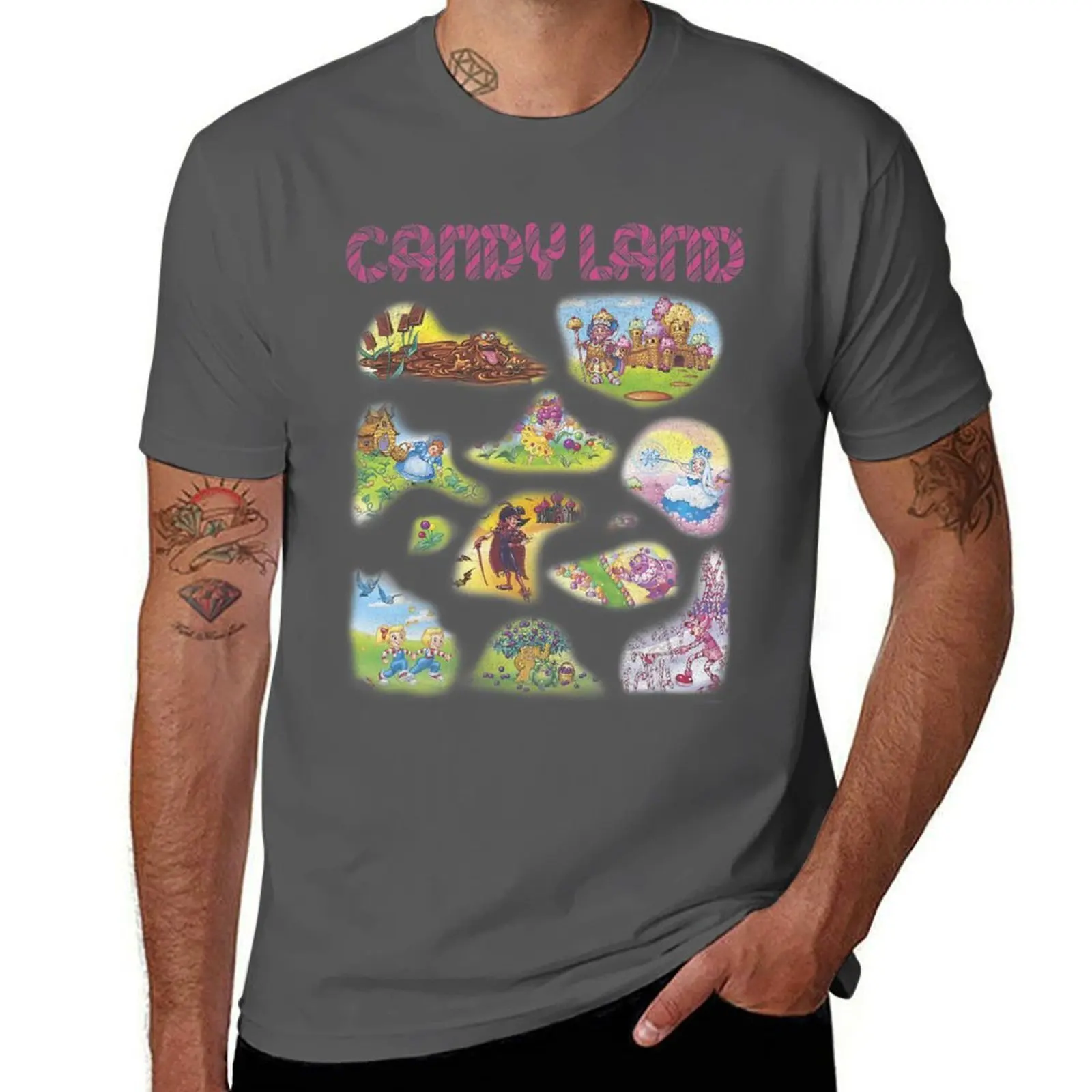 

Футболка Candy Land Locations, мужская футболка, футболка из плотного хлопка для мужчин, футболка