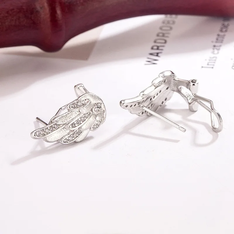 925 فضة أقراط للنساء هندسية مثير فتاة الموضة العصرية مجوهرات هدية حفلة الجناح شكل pendientes الزفاف #4