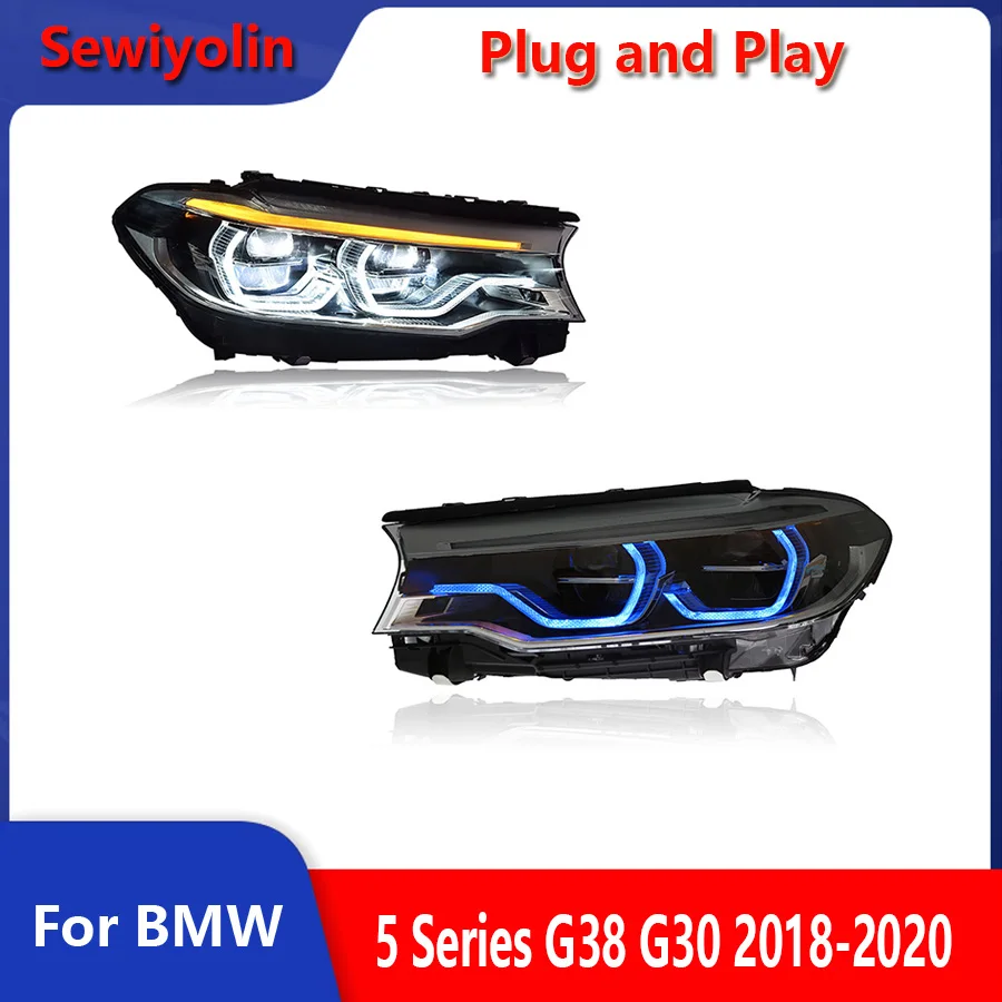 

Car Accessories Auto Headlights led For BMW 5 Series G38 G30 2018-2020 DRL Fog Brake Lamp Tuning Lights Plug And Play AFS