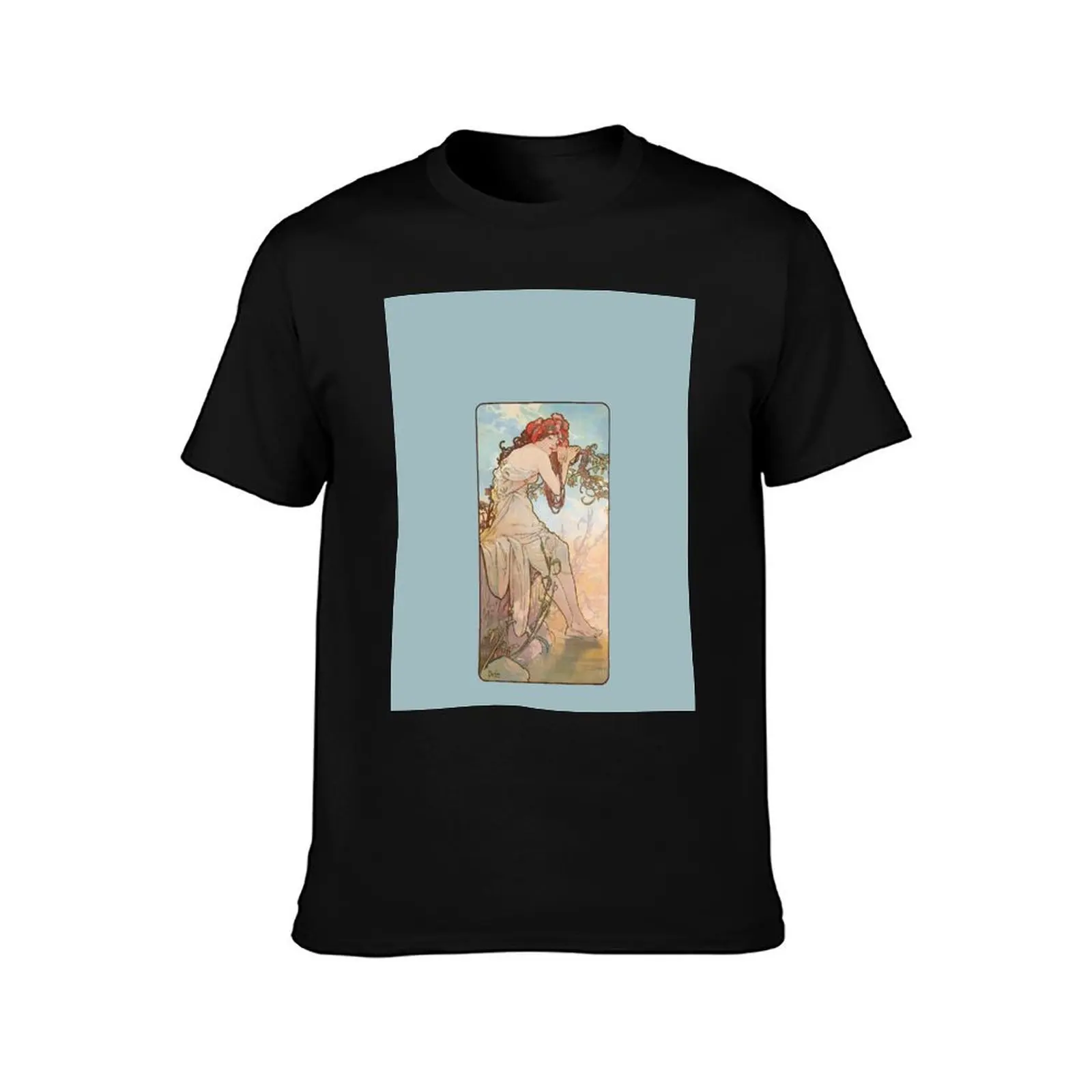 Summer, by Alphonse Mucha. HIGH DEFINITION T-Shirt Tough Fabric Work Tee T-Shirt
