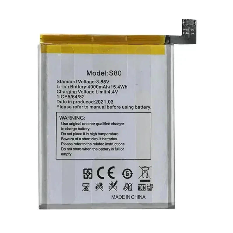 New S80 3.85V 4000mAh Mobile Phone Battery for Oukitel C21 Li-ion Batteries Smartphone Accessories
