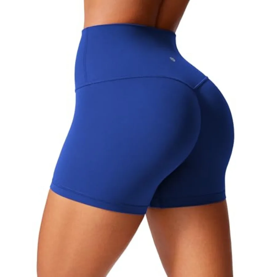 

CRZ YOGA Secretsculpt Butterlift Biker Shorts 4" - No Front Seam High Waisted Womens Workout Gym Booty Scrunch Butt