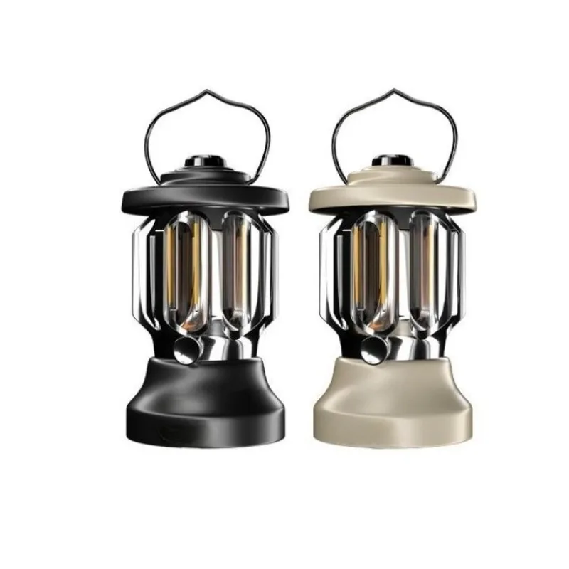 

Ретро-фонарь для кемпинга, перезаряжаемый, с функцией подсветки, атмосферный свет, длительное время работы от батареи, светодиодный фонарь для ночного рынка, портативный полевой фонарь