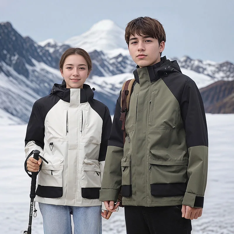 

COMXZ Men Hooded Jacket Fashion Classic Outdoor Windproof Adventure Climbing Hunting Jackets Autumn Color Blocking Outerwear