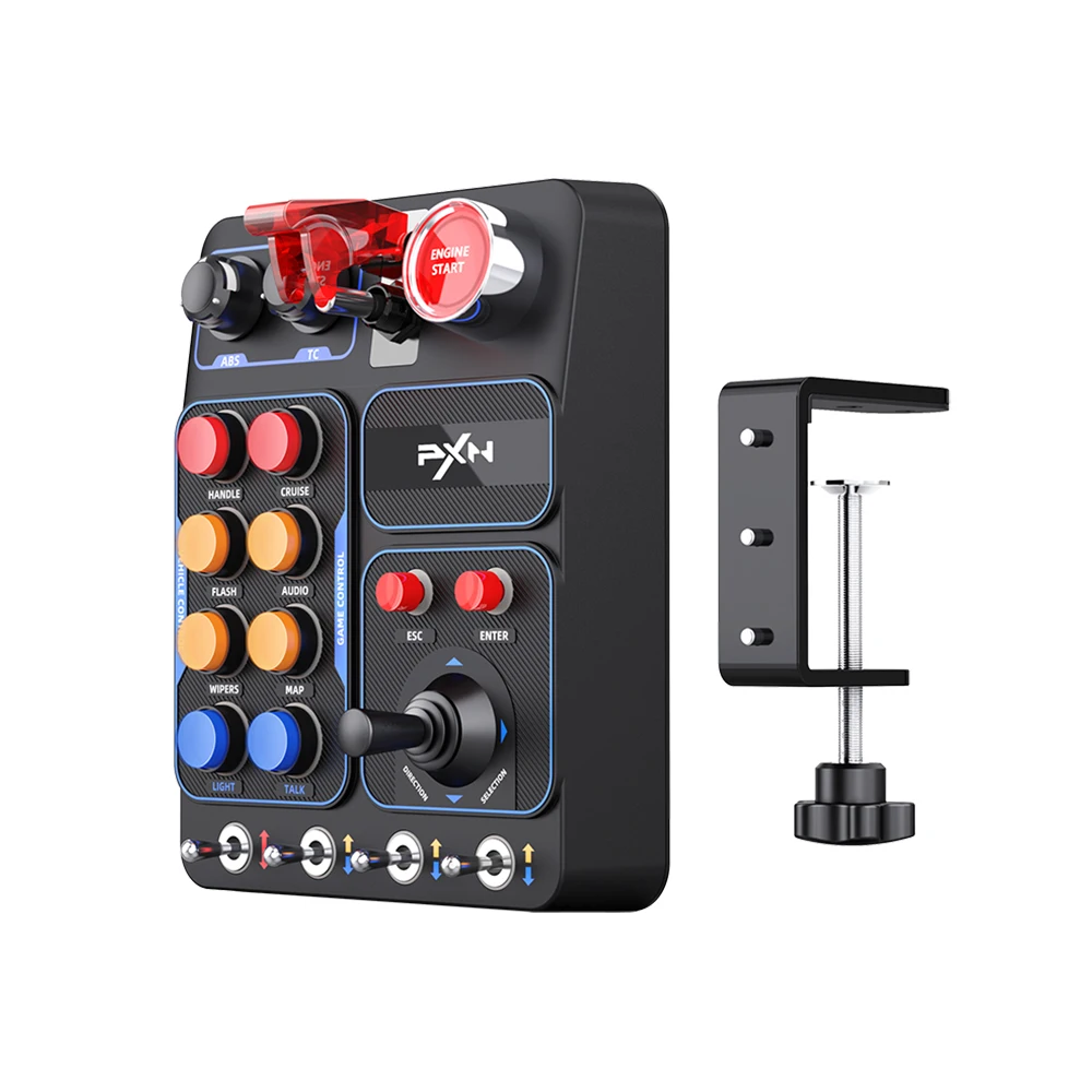 PXN-CB1 central control box supports PC computers, with custom RGB lights and 30 programmable buttons