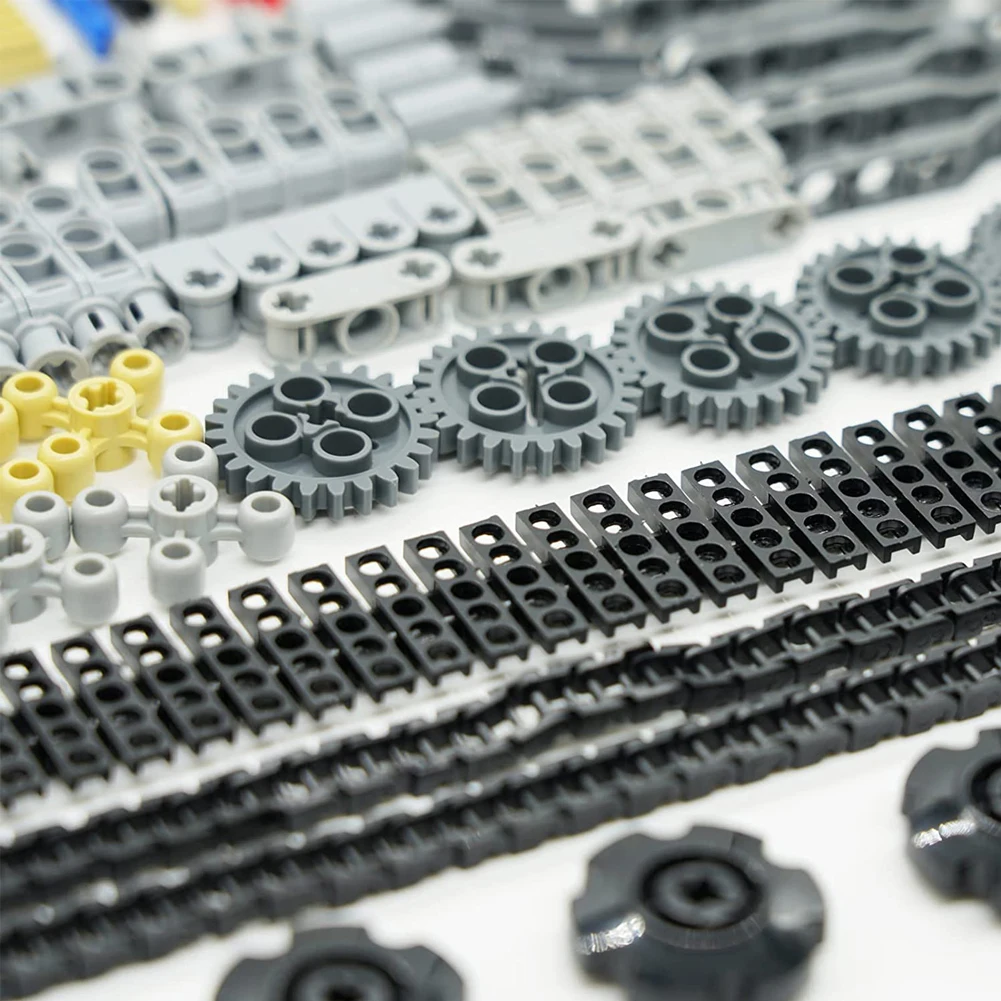 

768PCS Technical Parts for Legoeds MOC Gears Axles Pack Wheels Connectors Pins Shock Absorber Building Blocks Accessories Kit