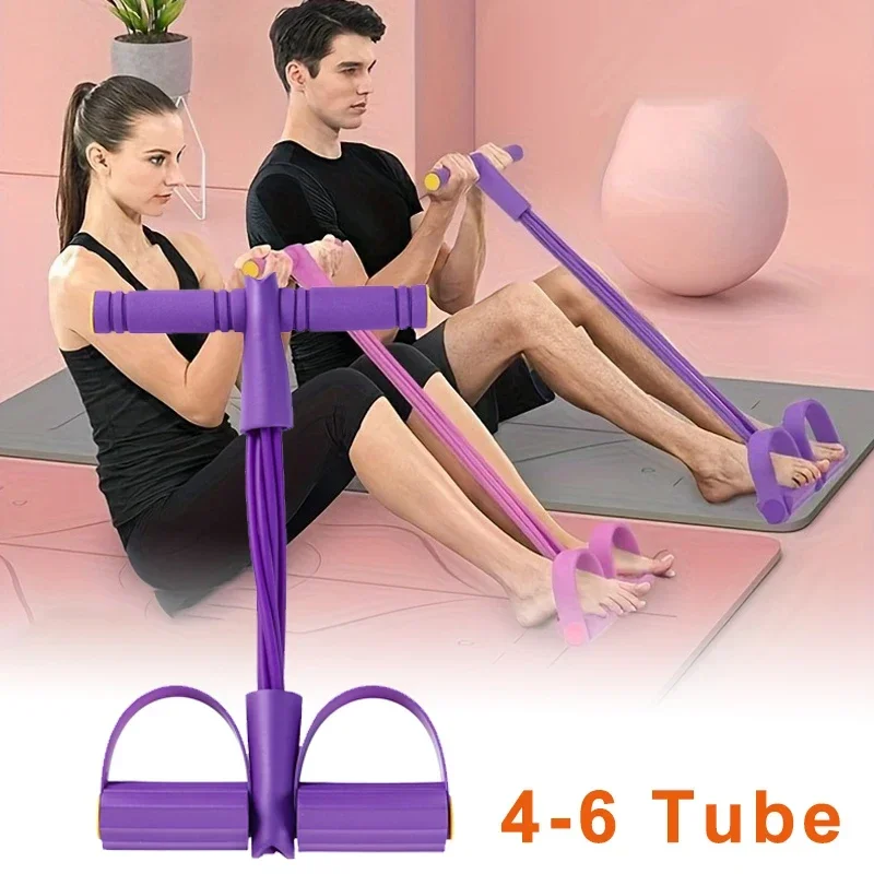 Kaymaz Saplı 4 Seviyeli Direnç Bandı Gerdiricisi - Karın Kası Geliştirme Yoga ve Karın Egzersizi için Evde Kullanılabilen Fitness Ekipmanı